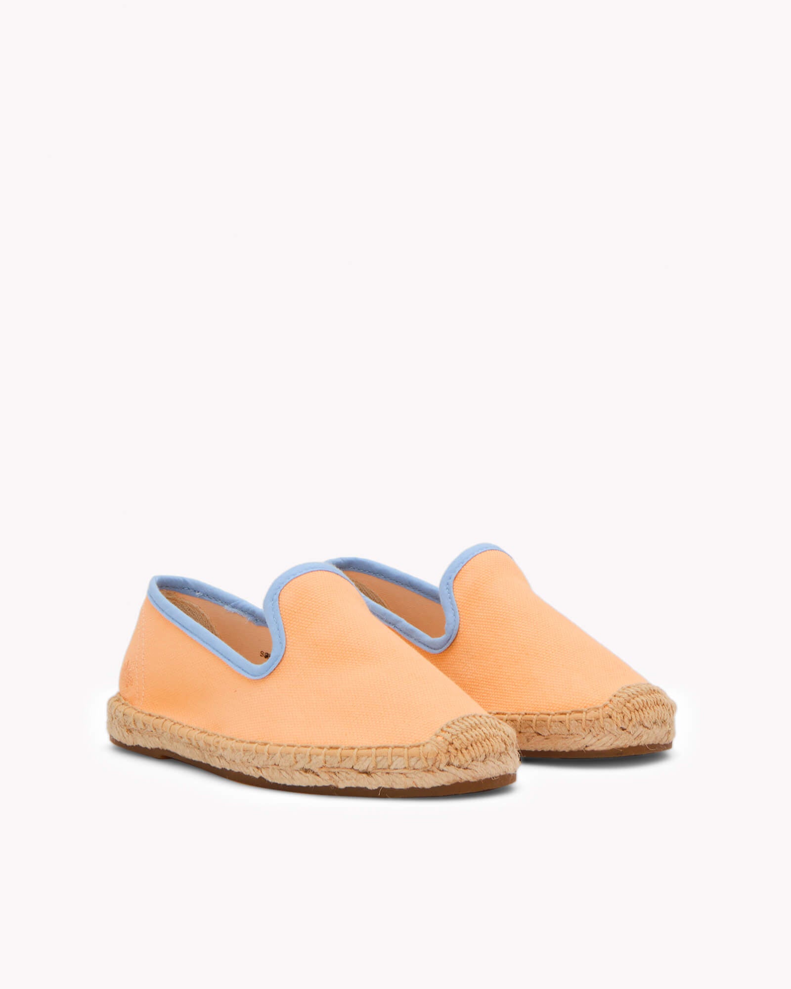 The Smoking Slipper - Contrast Piping - Peach / Blue - Kids' - Kids' Espadrilles - Peach / Blue - Soludos - 