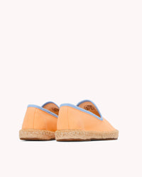 The Smoking Slipper - Contrast Piping - Peach / Blue - Kids' - Kids' Espadrilles - Peach / Blue - Soludos - 