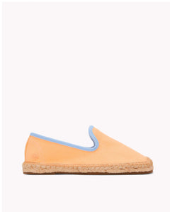 The Smoking Slipper - Contrast Piping - Peach / Blue - Kids' - Kids' Espadrilles - Peach / Blue - Soludos - 