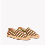 The Original Espadrille - Classic Stripes - Olive / Ivory / Red - Men's - Men's Espadrilles - Olive / Ivory / Red - Soludos - 