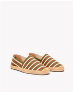 The Original Espadrille - Classic Stripes - Olive / Ivory / Red - Men's - Men's Espadrilles - Olive / Ivory / Red - Soludos - 