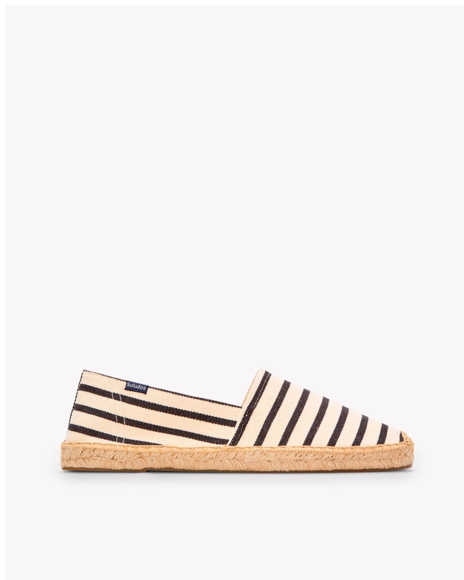 Men's Original Espadrille | Woven Stripe | Classic - Ivory - Black - Men's Espadrilles - Ivory - Black - Soludos - 