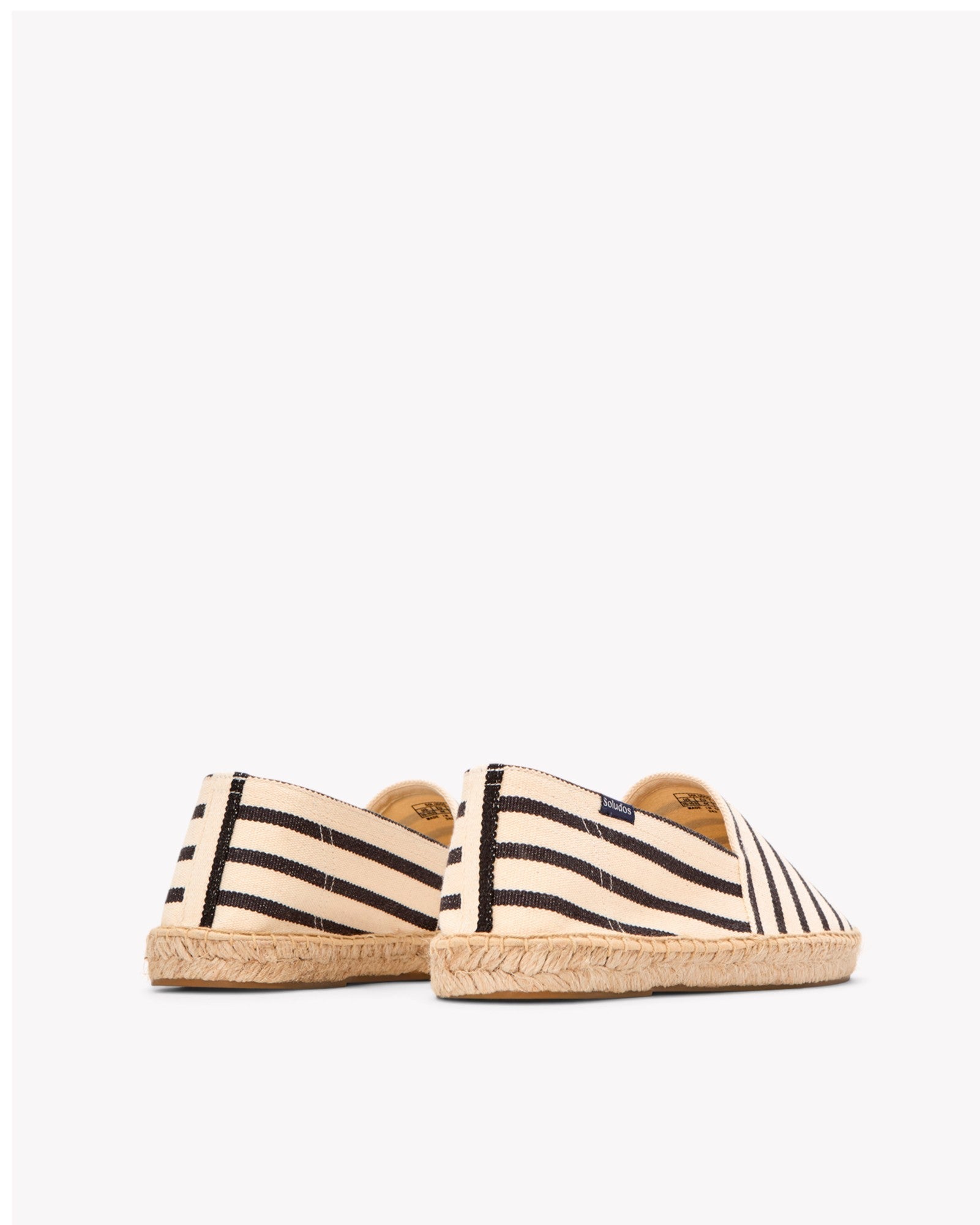 Men's Original Espadrille | Woven Stripe | Classic - Ivory - Black - Men's Espadrilles - Ivory - Black - Soludos - 