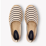 Men's Original Espadrille | Woven Stripe | Classic - Ivory - Black - Men's Espadrilles - Ivory - Black - Soludos - 