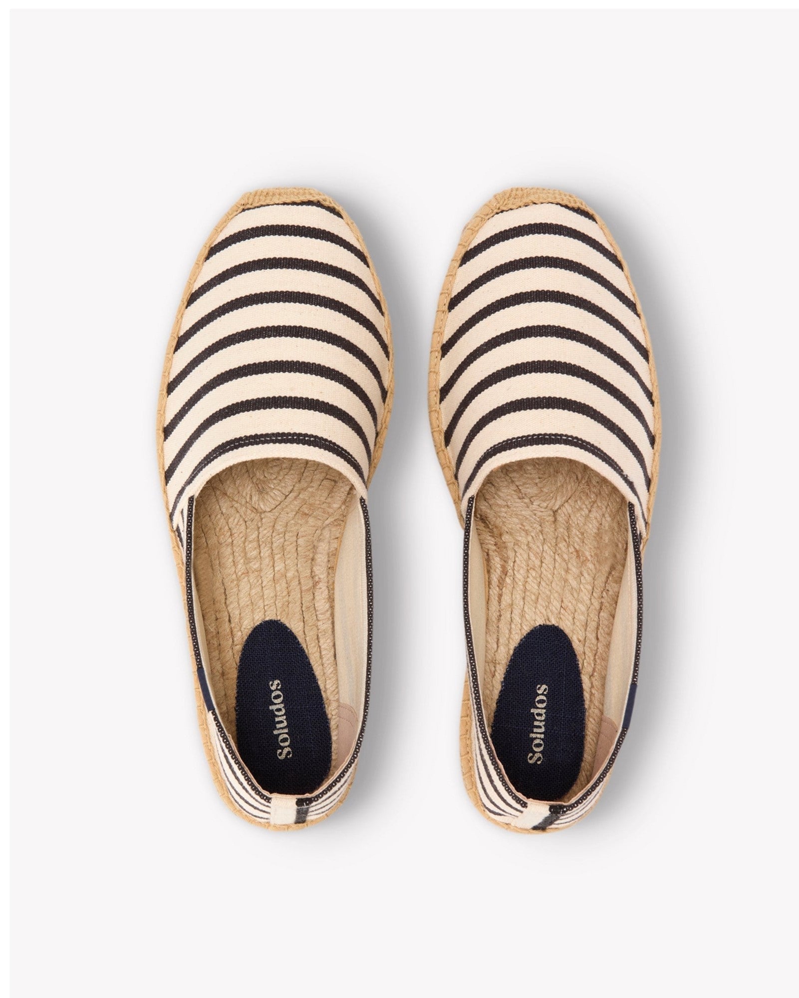 Men's Original Espadrille | Woven Stripe | Classic - Ivory - Black - Men's Espadrilles - Ivory - Black - Soludos - 