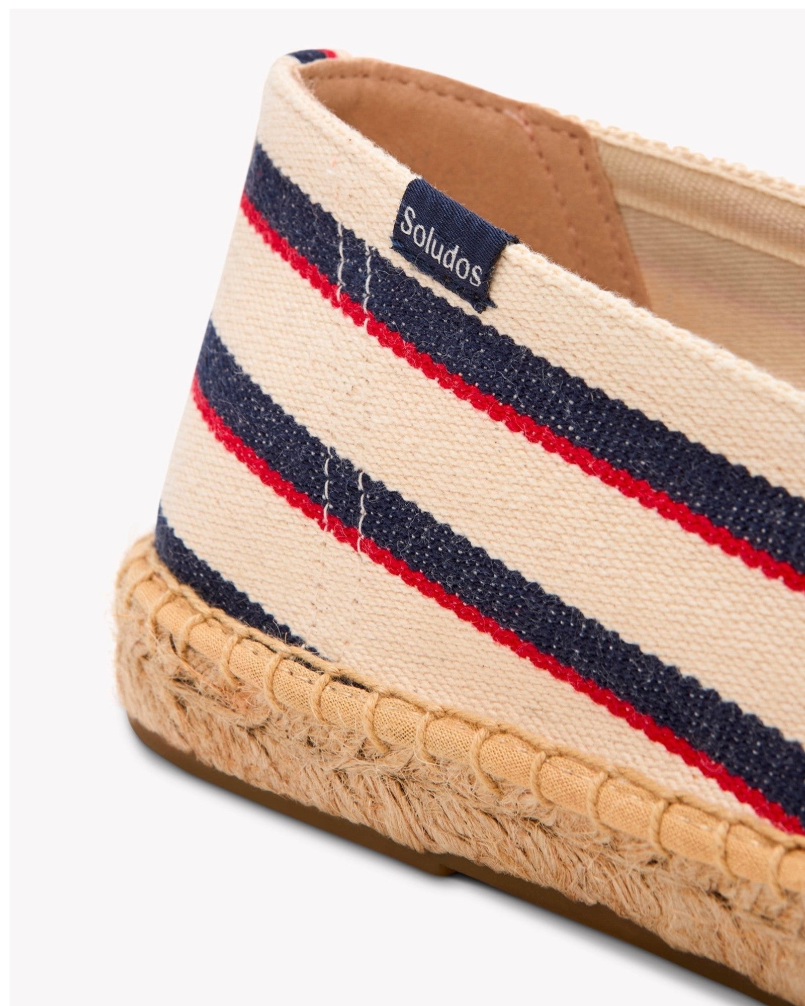 The Original Espadrille - Classic Stripes - Ivory / Navy / Red - Men's - Men's Espadrilles - Ivory / Navy / Red - Soludos - 