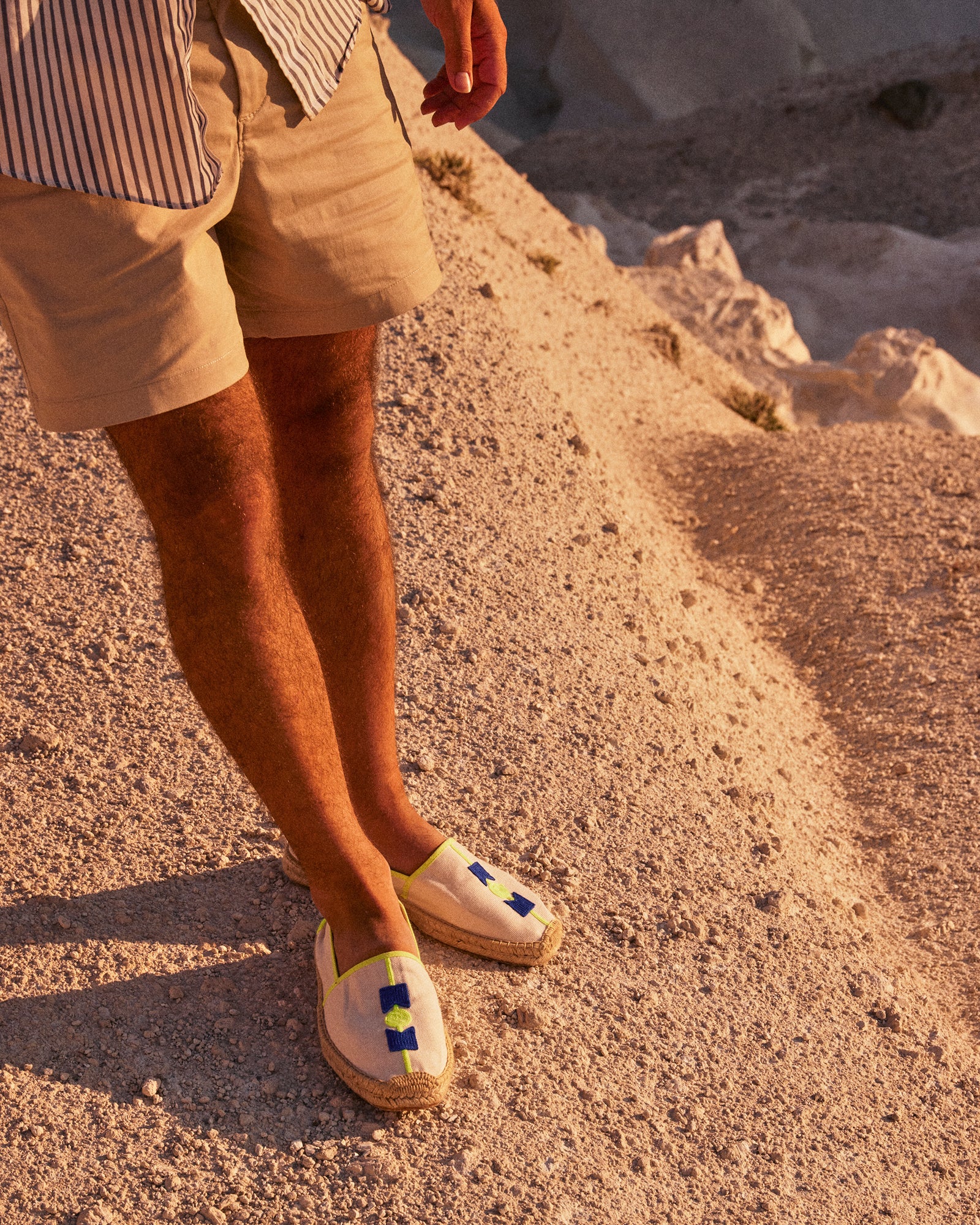 Men's Original Espadrille | Embroidery | Molyan Blue - Natural Undyed - Men's Espadrilles - Natural Undyed - Molyan Blue - Soludos - 