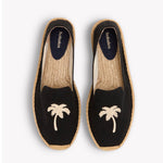 The Smoking Slipper - Embroidery / Palm Tree - Black - Men's - Men's Espadrilles - Black / Palm Tree - Soludos - 