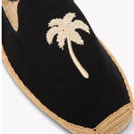 The Smoking Slipper - Embroidery / Palm Tree - Black - Men's - Men's Espadrilles - Black / Palm Tree - Soludos - 