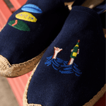 Men's Smoking Espadrille | Embroidery | Boards & Drinks - Armada Blue - Men's Espadrilles - Boards & Drinks - Armada Blue - Soludos - 