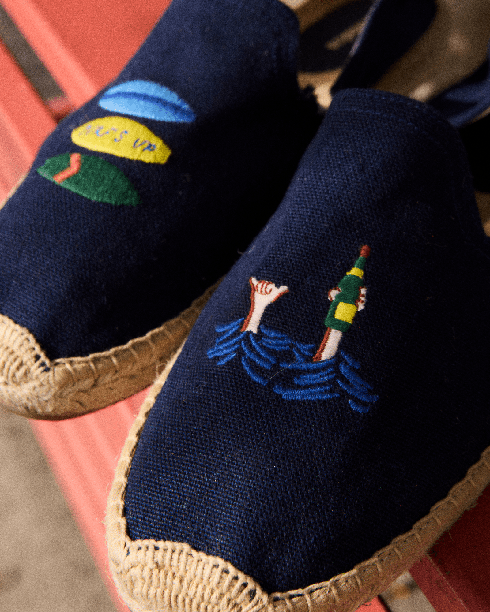 Men's Smoking Espadrille | Embroidery | Boards & Drinks - Armada Blue - Men's Espadrilles - Boards & Drinks - Armada Blue - Soludos - 