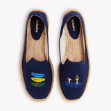 Men's Smoking Espadrille | Embroidery | Boards & Drinks - Armada Blue - Men's Espadrilles - Boards & Drinks - Armada Blue - Soludos - 