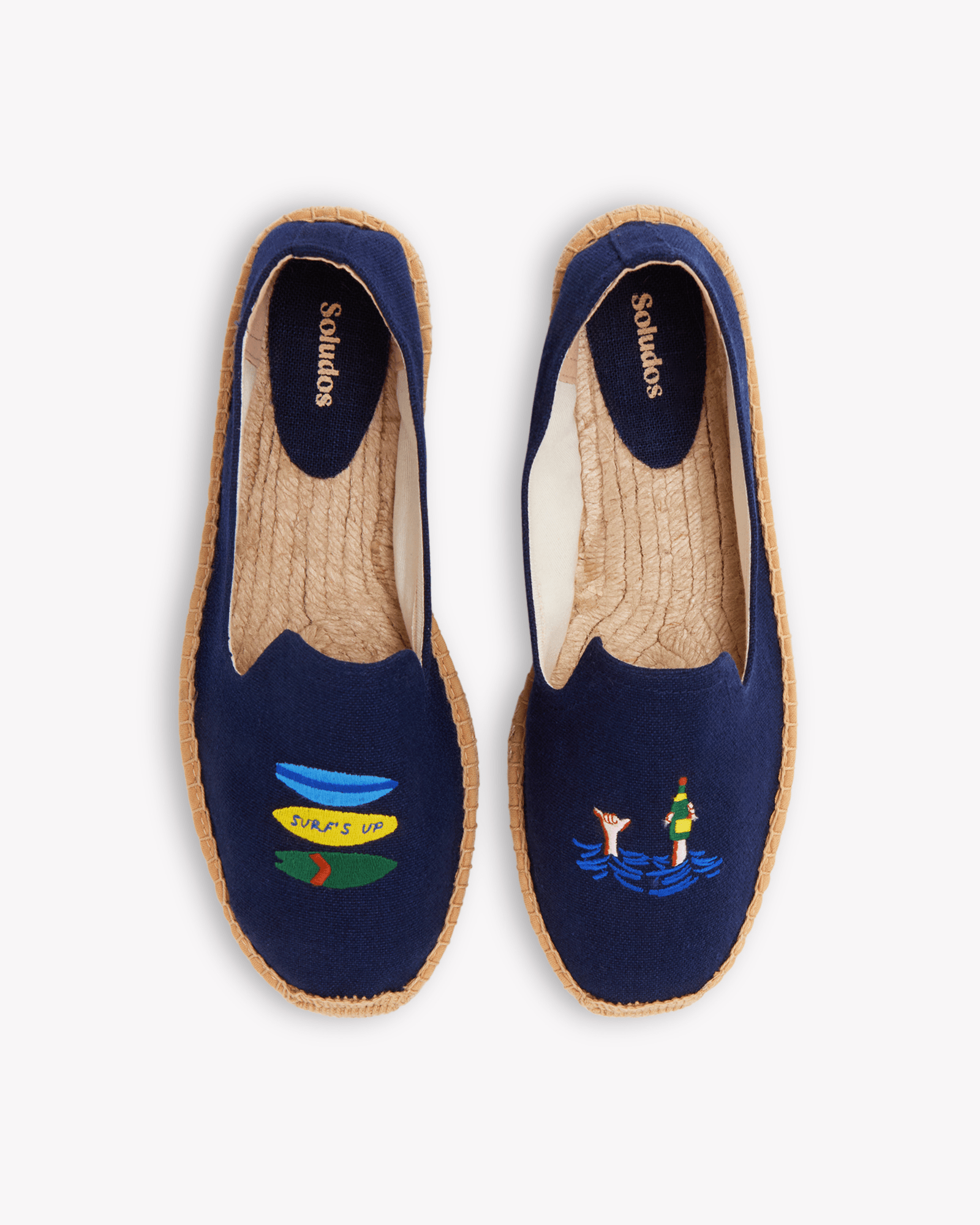 Men's Smoking Espadrille | Embroidery | Boards & Drinks - Armada Blue - Men's Espadrilles - Boards & Drinks - Armada Blue - Soludos - 