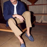 Men's Venetian Loafers | Suede | Indigo Blue - Men's Espadrilles - Indigo Blue - Soludos - 
