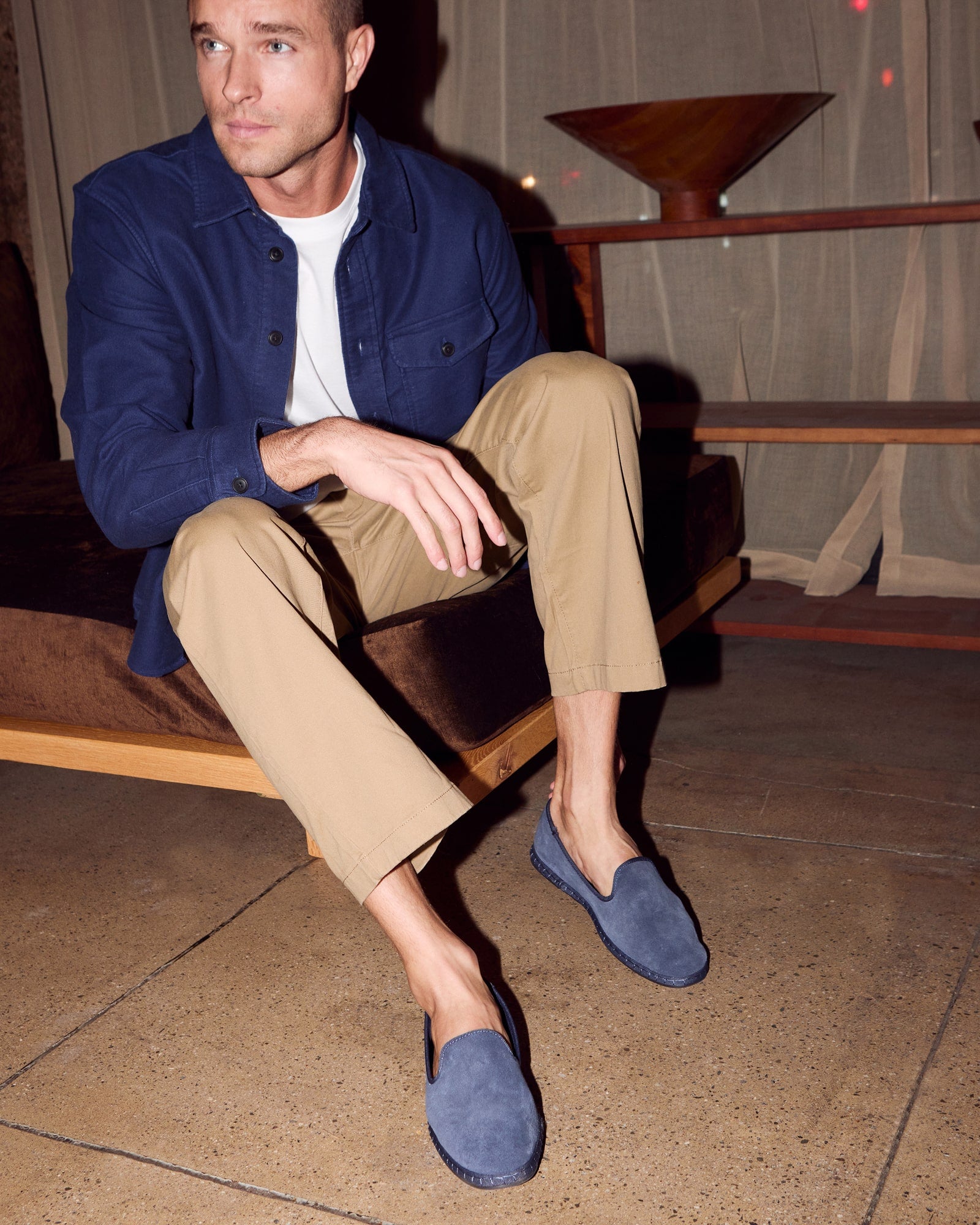 Men's Venetian Loafers | Suede | Indigo Blue - Men's Espadrilles - Indigo Blue - Soludos - 