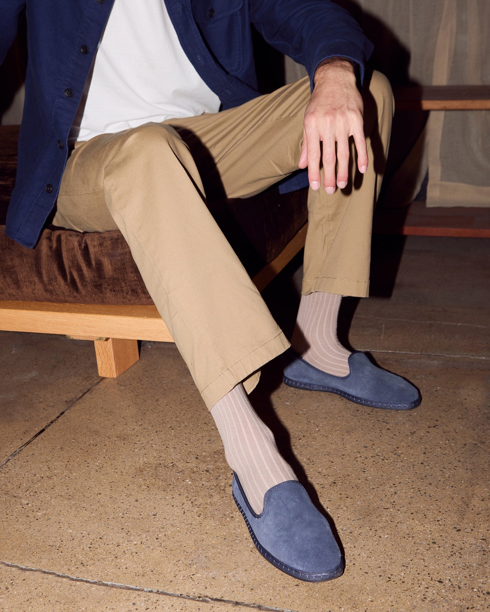 Men's Venetian Loafers | Suede | Indigo Blue - Men's Espadrilles - Indigo Blue - Soludos - 