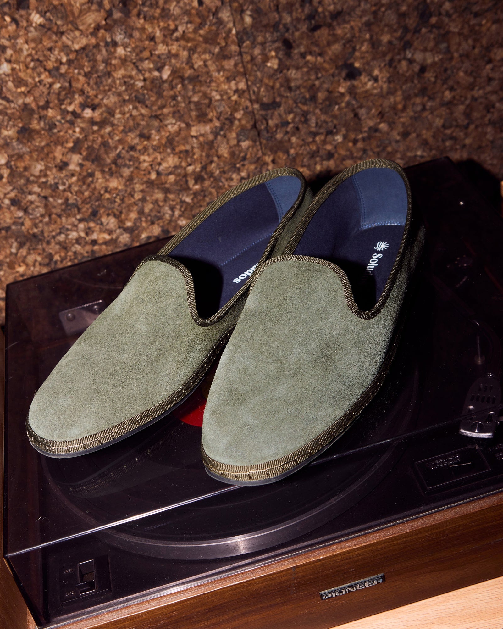 Men's Venetian Loafers | Suede | Bottle Green - Men's Espadrilles - Bottle Green - Soludos - 