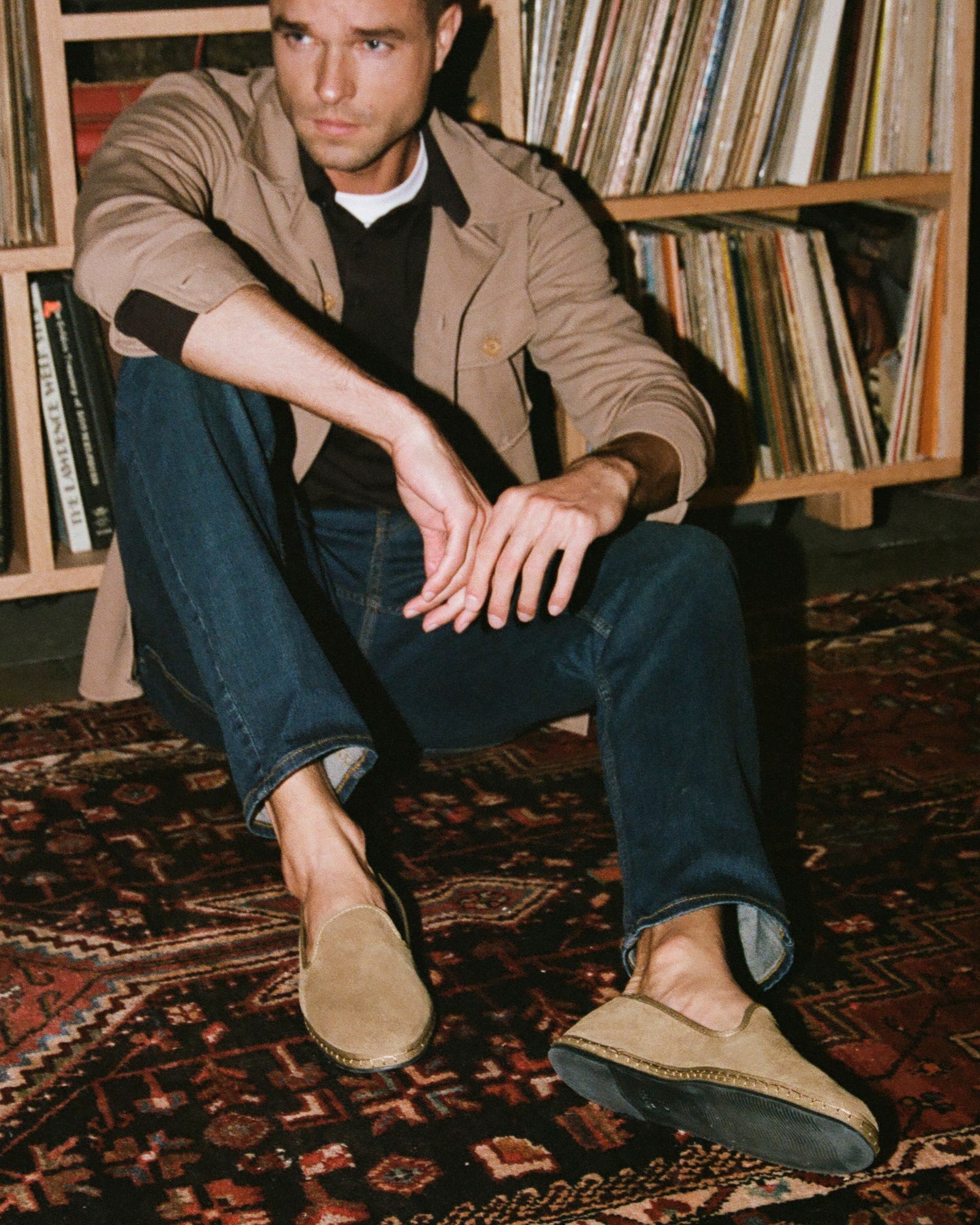 Men's Venetian Loafers | Suede | Camel Brown - Men's Espadrilles - Camel Brown - Soludos - 