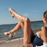 Women's Lauren Lace Up Espadrille | Linen Color | Oasis White - Women's Espadrilles - Oasis White - Soludos -
