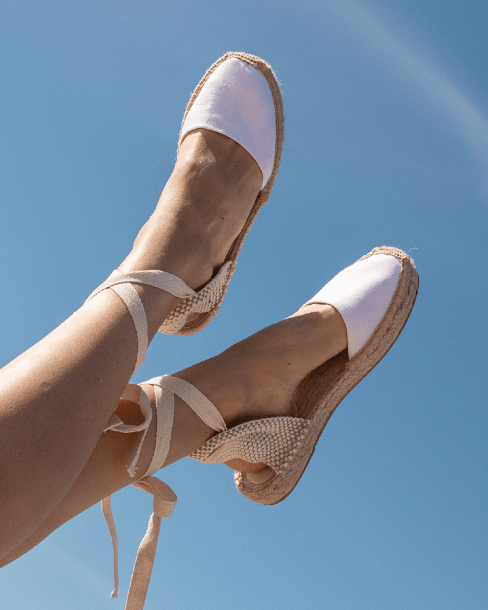 Women's Lauren Lace Up Espadrille | Linen Color | Oasis White - Women's Espadrilles - Oasis White - Soludos -