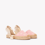 Women's Lauren Lace Up Espadrille | Embroidery | Daisies - Dusty Rose Pink - Womens Espadrilles - Daisies - Dusty Rose Pink - ET2C - 