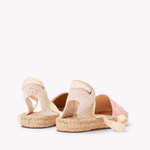Women's Lauren Lace Up Espadrille | Embroidery | Daisies - Dusty Rose Pink - Womens Espadrilles - Daisies - Dusty Rose Pink - ET2C - 