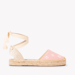 Women's Lauren Lace Up Espadrille | Embroidery | Daisies - Dusty Rose Pink - Womens Espadrilles - Daisies - Dusty Rose Pink - ET2C - 