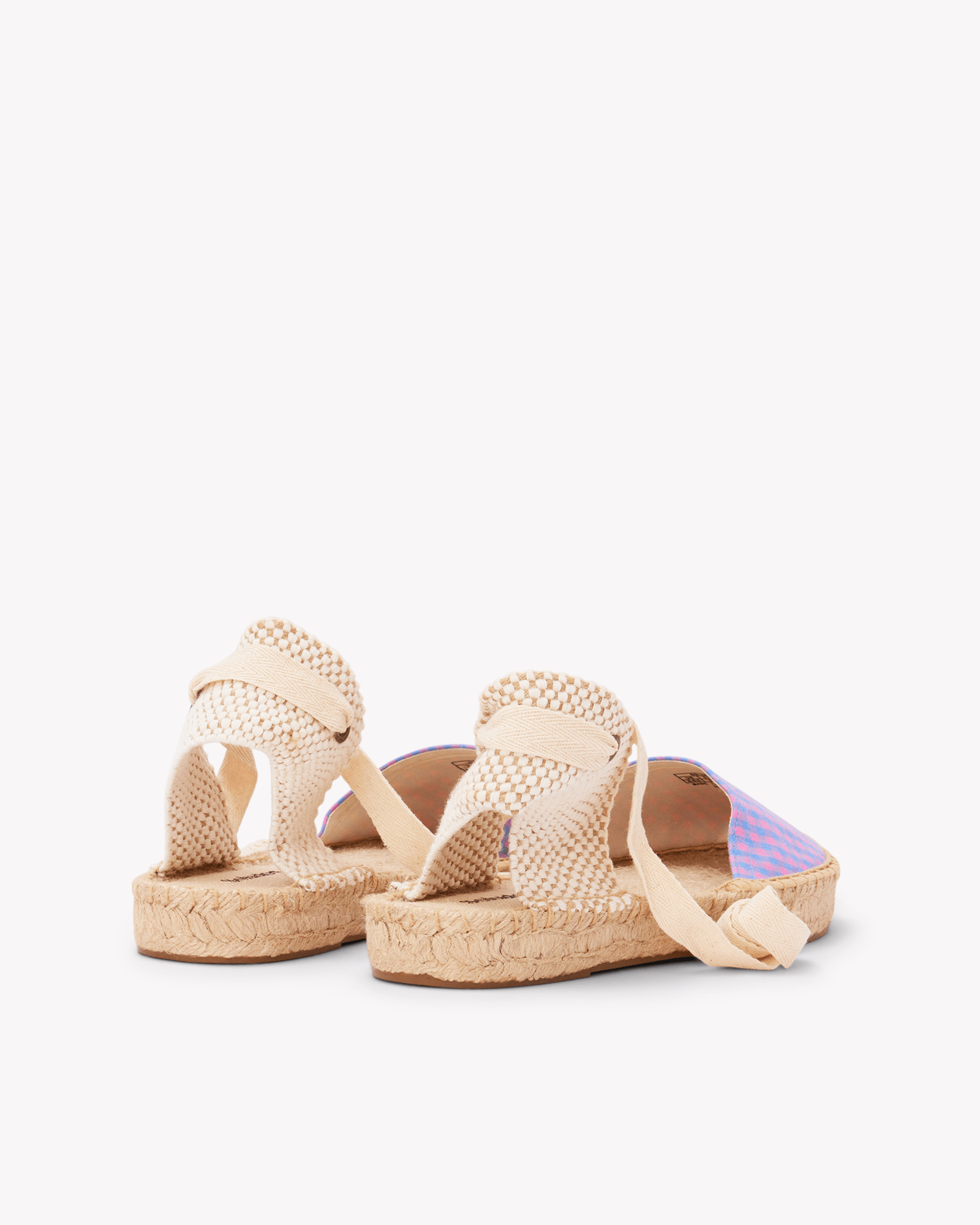 Women's Lauren Lace Up Espadrille | Vichy | Blue - Pink - Womens Espadrilles - Blue - Pink - ET2C - 