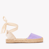 Women's Lauren Lace Up Espadrille | Vichy | Blue - Pink - Womens Espadrilles - Blue - Pink - ET2C - 