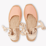 Women's Lauren Lace Up Espadrille | Vichy | Pink - Yellow - Womens Espadrilles - Pink - Yellow - ET2C - 