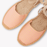 Women's Lauren Lace Up Espadrille | Vichy | Pink - Yellow - Womens Espadrilles - Pink - Yellow - ET2C - 
