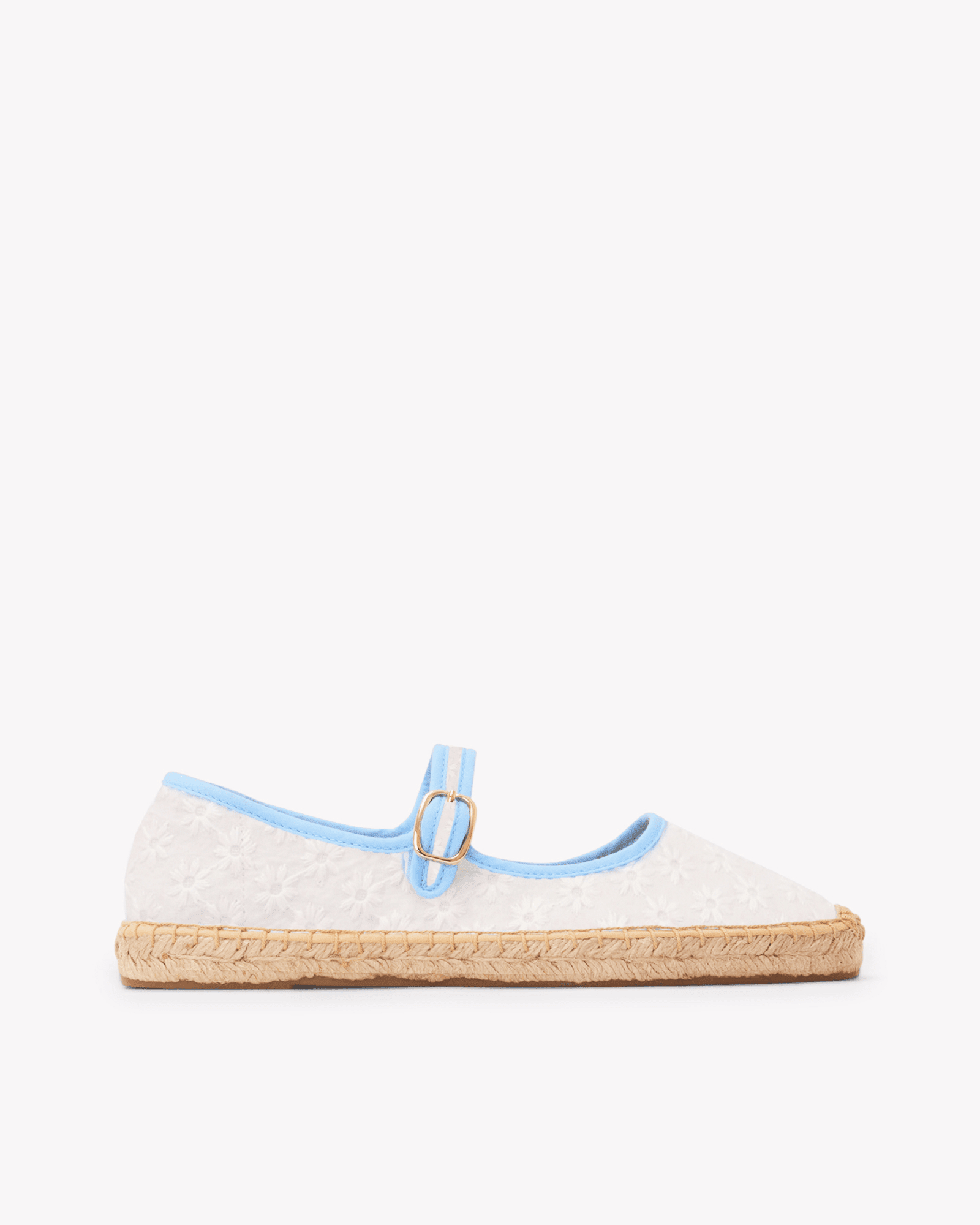 Women's Mary Jane Espadrille | Eyelet | Oasis White - Sky Blue - Womens Espadrilles - Oasis White - Sky Blue - Soludos - 