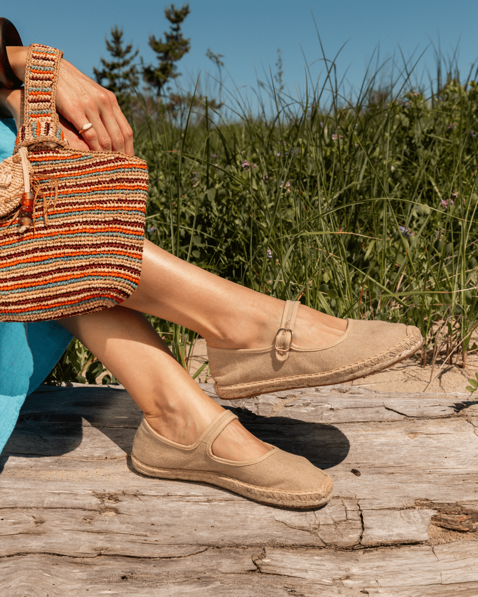 Women's Mary Jane Espadrille | Woven Color | Safari Brown - Women's Espadrilles - Safari Brown - Soludos -