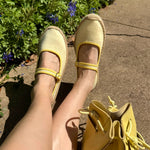 Women's Mary Jane Espadrille | Woven Color | Butter Yellow - Womens Espadrilles - Butter Yellow - ET2C - 