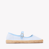Women's Mary Jane Espadrille | Seersucker | Classic Blue - Womens Espadrilles - Classic Blue - ET2C - 