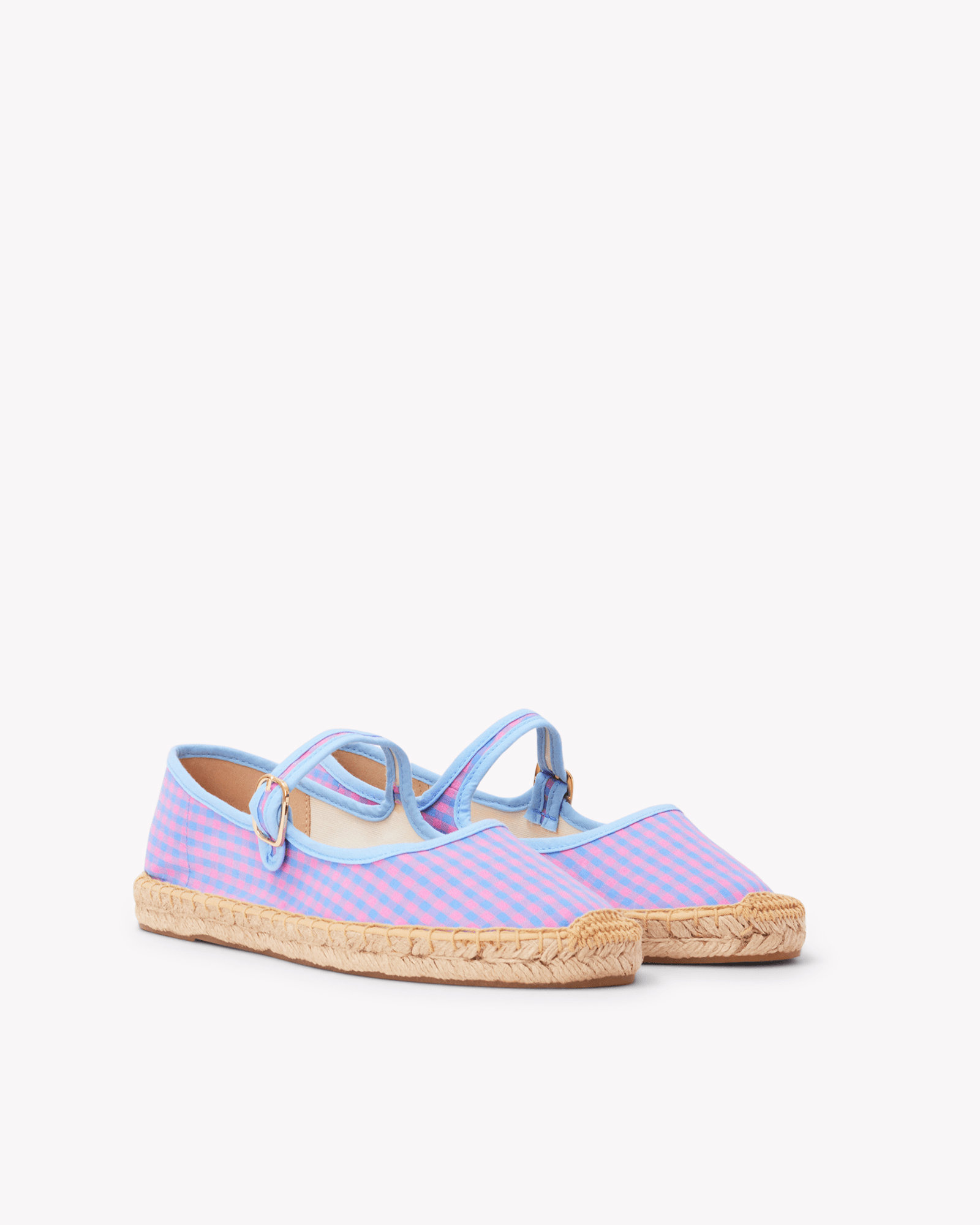Women's Mary Jane Espadrille | Vichy | Blue - Pink - Womens Espadrilles - Blue - Pink - ET2C - 