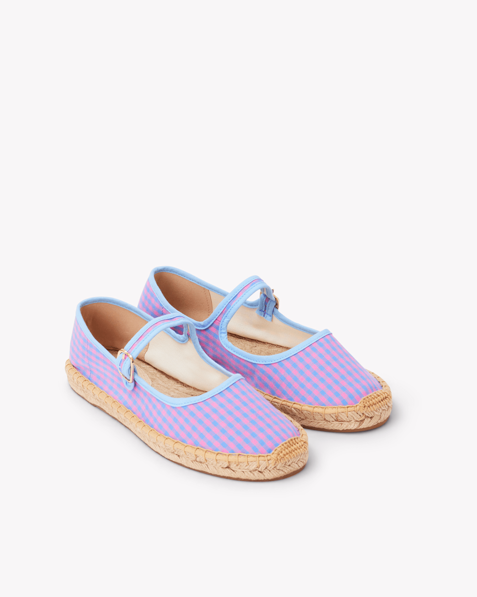 Women's Mary Jane Espadrille | Vichy | Blue - Pink - Womens Espadrilles - Blue - Pink - ET2C - 