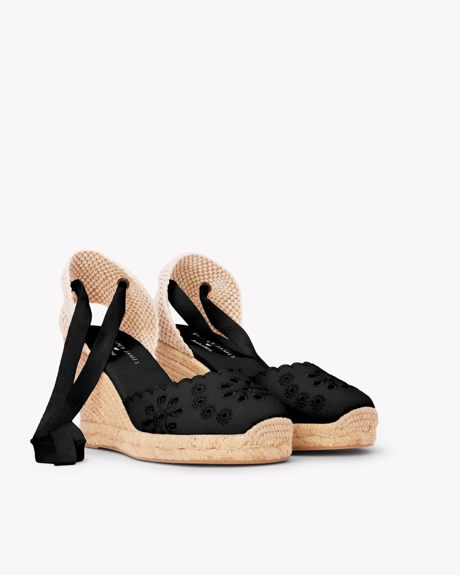 Women's Marseille Wedge Espadrille | Eyelet | Noche Black - Women's Espadrilles - Noche Black - Soludos -