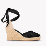 Women's Marseille Wedge Espadrille | Eyelet | Noche Black - Women's Espadrilles - Noche Black - Soludos -