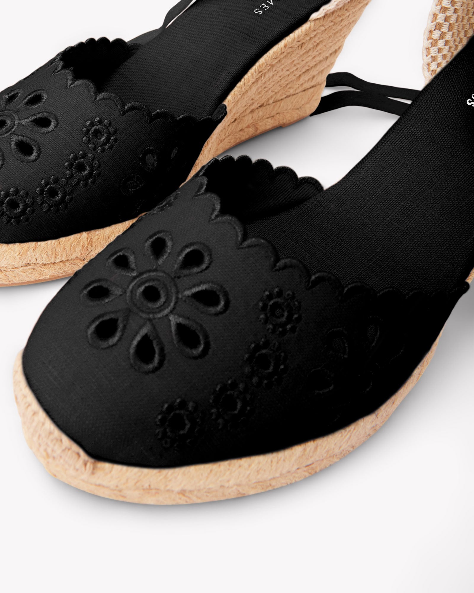 Women's Marseille Wedge Espadrille | Eyelet | Noche Black - Women's Espadrilles - Noche Black - Soludos -