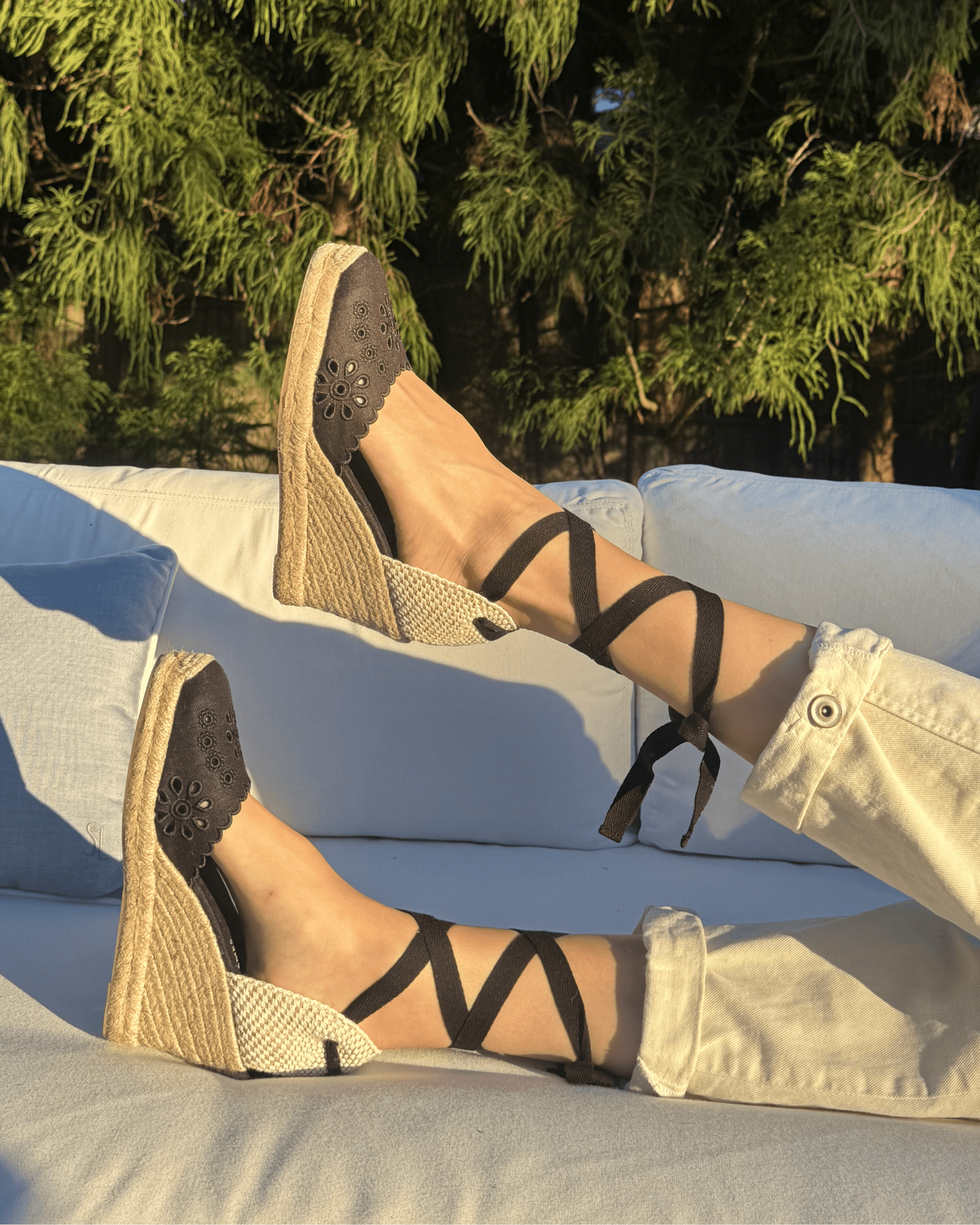 Women's Marseille Wedge Espadrille | Eyelet | Noche Black