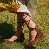 Womens_Espadrilles_The Marseille Wedge_Leather Colors_Oliva Green - Tonal - Women's Wedge Espadrilles - Oliva Green - Tonal - Soludos - 