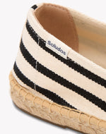 The Original Espadrille - Classic Stripes - Ivory / Black - Women's - Women's Espadrilles - Ivory / Black - Soludos - 