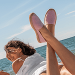 Women's Original Espadrille | Seersucker | Classic Pink - Women's Espadrilles - Seersucker Pink White Stripe - Soludos -