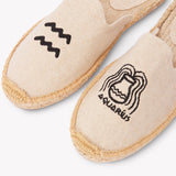 Women's Smoking Mule Espadrille | Embroidery | Aquarius - Natural Undyed - Womens Espadrilles - Aquarius - Natural Undyed - ET2C - 