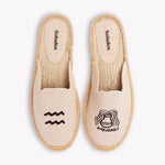 Women's Smoking Mule Espadrille | Embroidery | Aquarius - Natural Undyed - Womens Espadrilles - Aquarius - Natural Undyed - ET2C - 