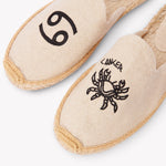 Women's Smoking Mule Espadrille | Embroidery | Cancer - Natural Undyed - Womens Espadrilles - Cancer - Natural Undyed - ET2C - 