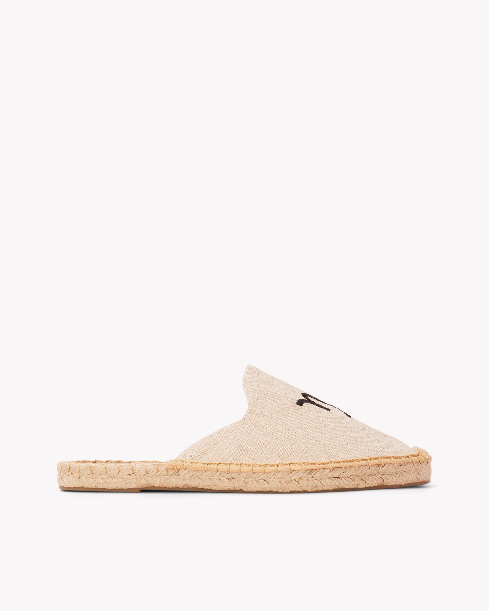 Women's Smoking Mule Espadrille | Embroidery | Capricorn - Natural Undyed - Womens Espadrilles - Capricorn - Natural Undyed - ET2C - 