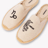 Women's Smoking Mule Espadrille | Embroidery | Capricorn - Natural Undyed - Womens Espadrilles - Capricorn - Natural Undyed - ET2C - 