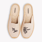 Women's Smoking Mule Espadrille | Embroidery | Capricorn - Natural Undyed - Womens Espadrilles - Capricorn - Natural Undyed - ET2C - 